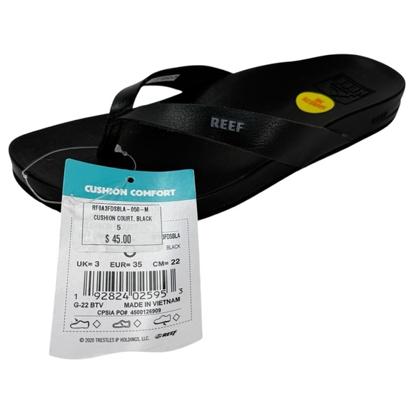 Reef Cushion Bounce Black Waterproof Womens Thing Slide Sandals Size 5M - Picture 3 of 7